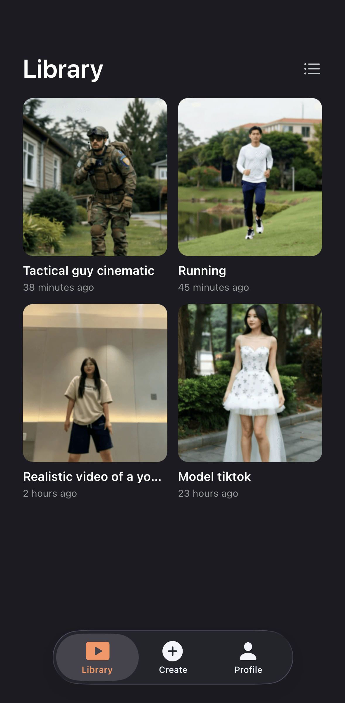 CreatorAI app home screen